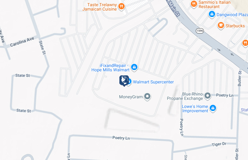 Click to view Hope Mills Walmart branch and ATM location