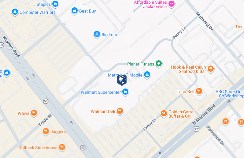Click to view Jacksonville Walmart branch and ATM location