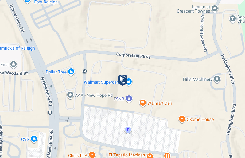 Click to view New Hope Church Walmart branch and ATM location