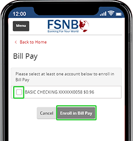 Online text banking account preferences