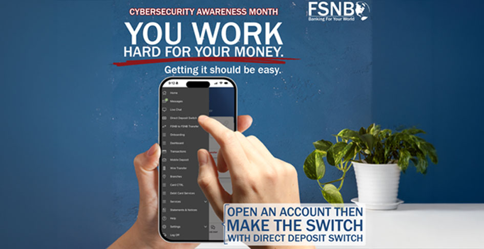 Securely move your paycheck to your FSNB account